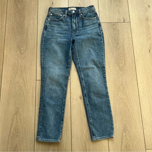 MADEWELL The Perfect Vintage Straight Leg Jeans Size 24 Medium Blue Wash Ankle - Picture 3 of 12